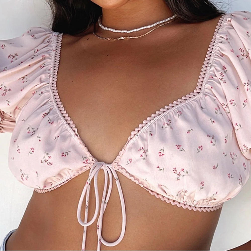 Floral Pink Larson Crop Top